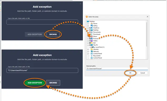 QB program file and tap Add Exception