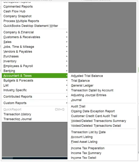 choose Account and Taxes