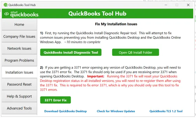 Installation Issues in QuickBooks