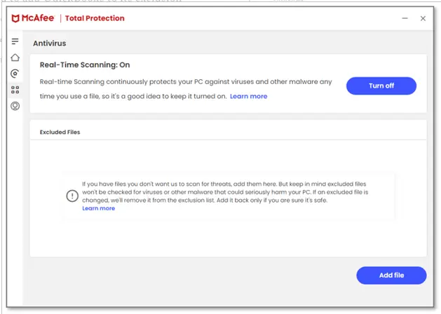 select Real-Time Scanning