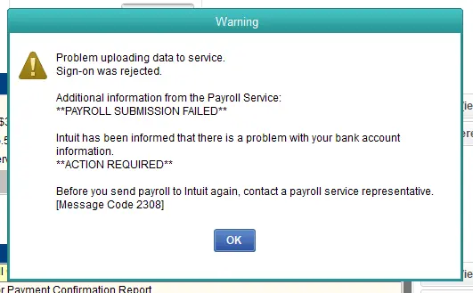 QuickBooks Error 2308