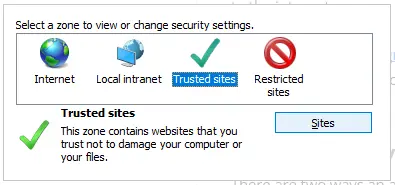 Trusted sites