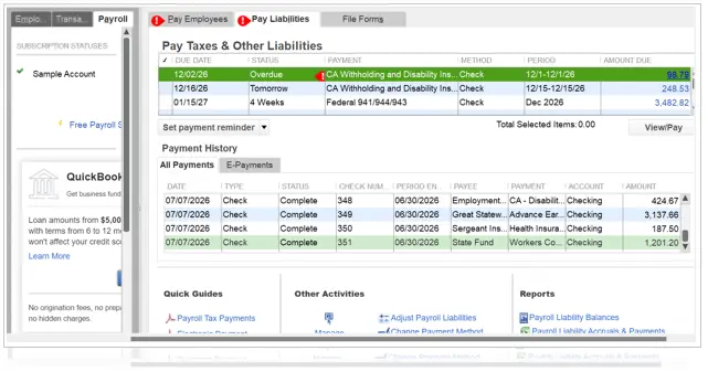 payroll transactions