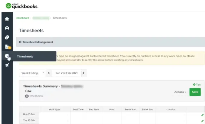 quickbooks payroll timesheets