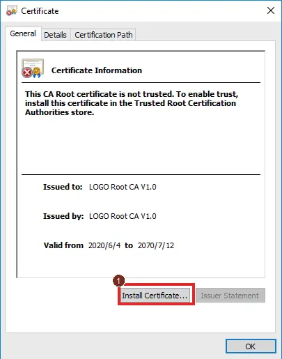 tap on Install Certificate