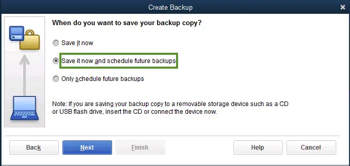 Schedule future backups