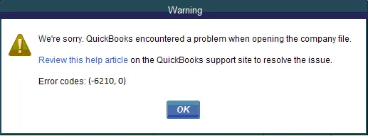 Fix QuickBooks error 6210