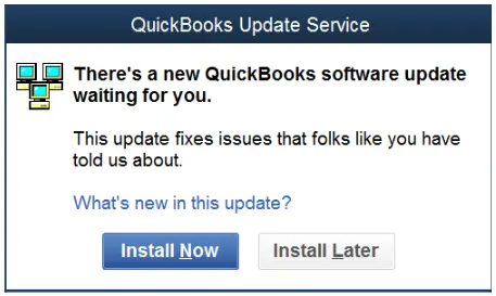 QuickBooks Update Service window