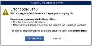 QuickBooks error 6143