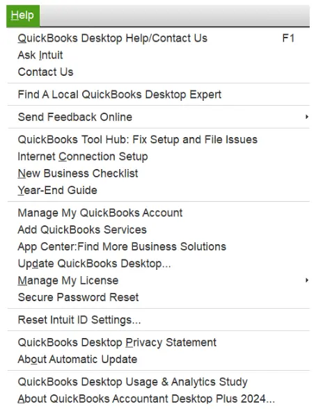 Tap on the Help menu and then choose Update QuickBooks