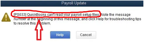 QuickBooks Error PS033