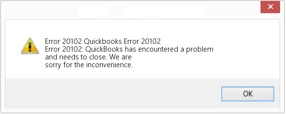 Fix QuickBooks Error 20102