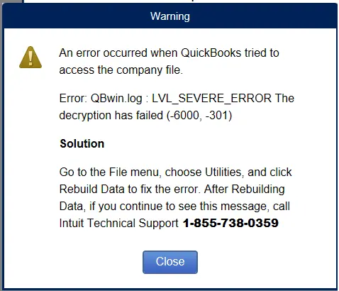 Error -6000, -301
