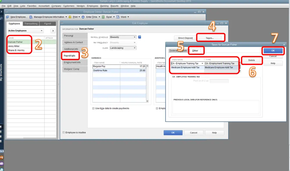 Deleting the Duplicate Payroll Tax Item