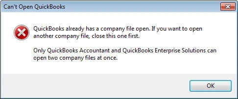 QuickBooks Already Has a Company File Open Error