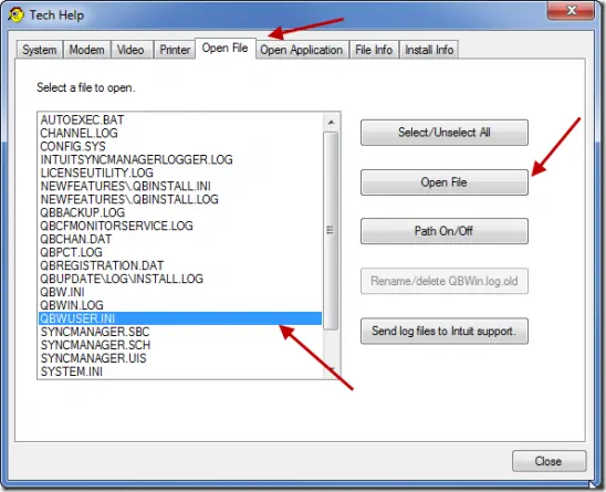 Rename-QBWUSE.INI-File