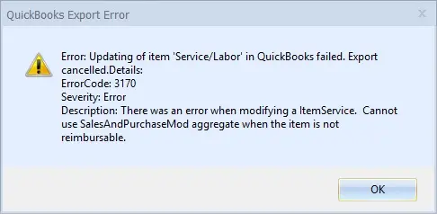 QuickBooks Status Error 3170