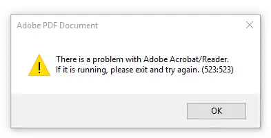 QuickBooks Adobe Error 523